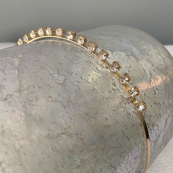 Anthropologie metal headband new rhinestone crown - Picture 3 of 4